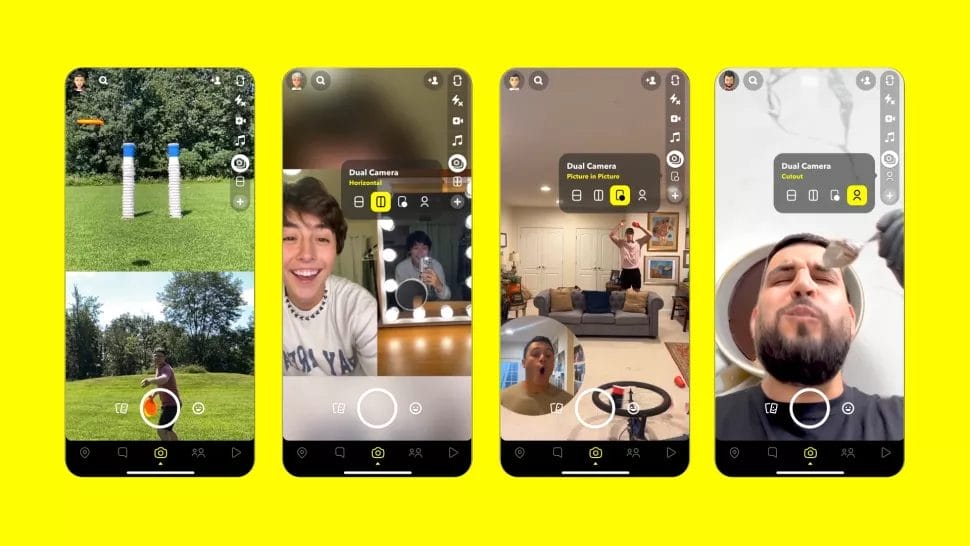 Snapchat الكاميرا المزدوجة